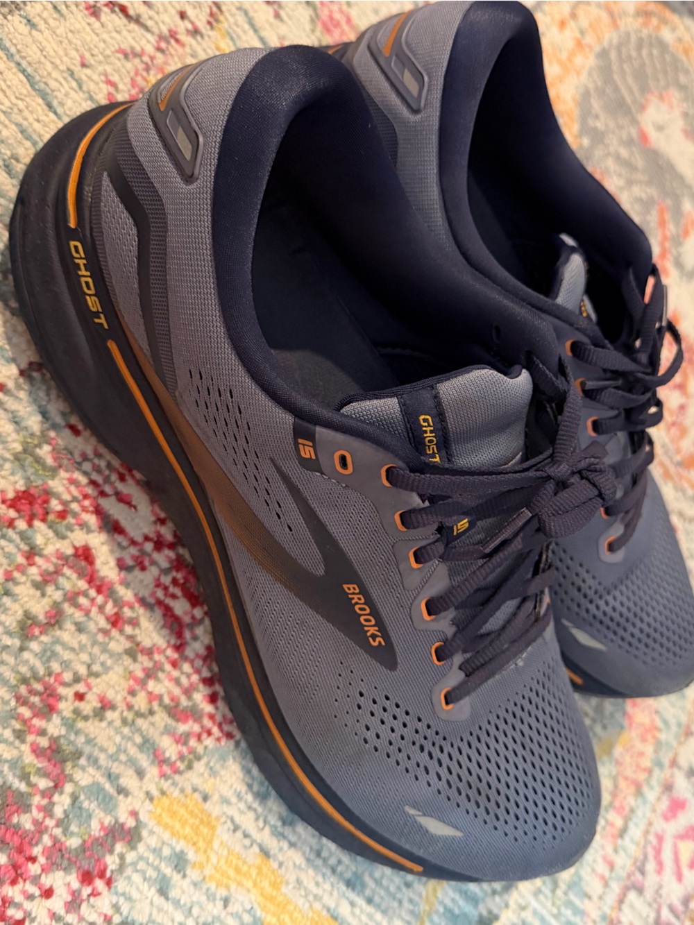 Brooks Ghost Men’s Running Shoes - Gray with Orange Trim